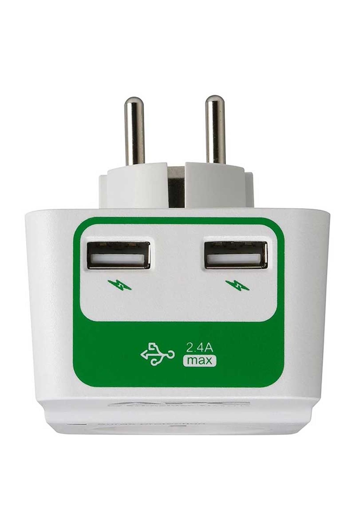 SCHNEIDER APC PM1WU2-GR 230V TEKLİ 2 USB HIZLI ŞARJ ÇIKIŞLI AKIM KORUMALI PRİZ