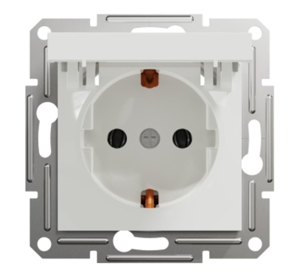 SCHNEIDER EPH3170121 16A ASFORA BEYAZ ÇERÇEVESİZ KAPAKLI TOPRAKLI PRİZ