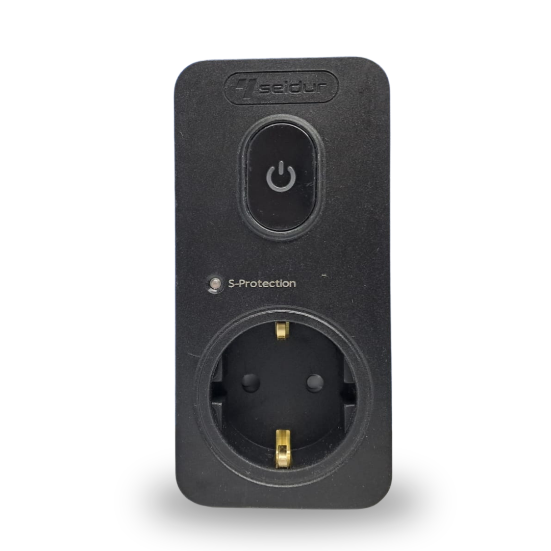 Seldur Anahtarlı Şok ve Akım Korumalı Fiş-Priz (720J) Çocuk Korumalı Siyah