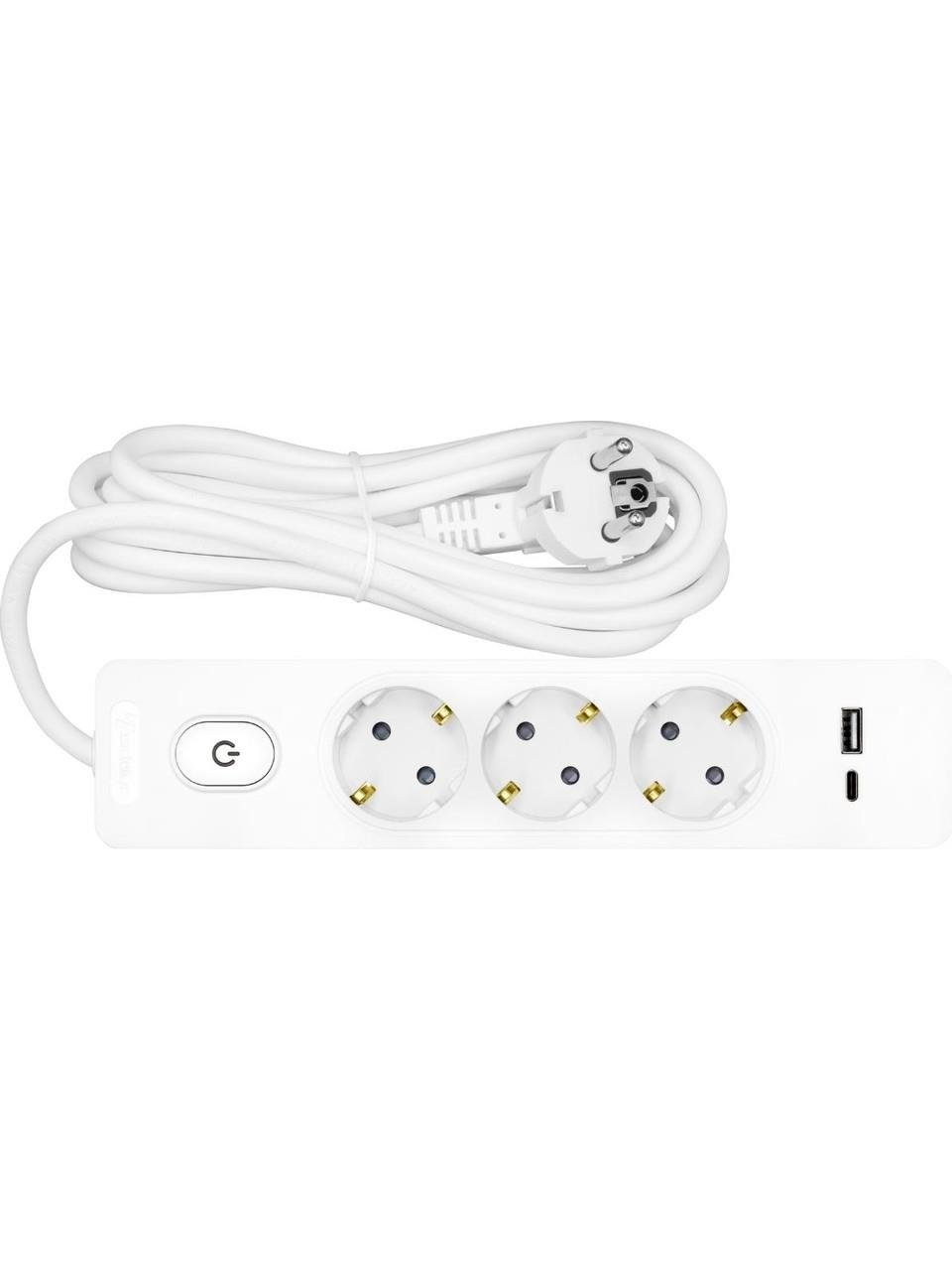 Seldur Üçlü Grup Priz Anahtarlı USB ve Type-c Girişli Topraklı Priz 2 Metre Çocuk Korumalı