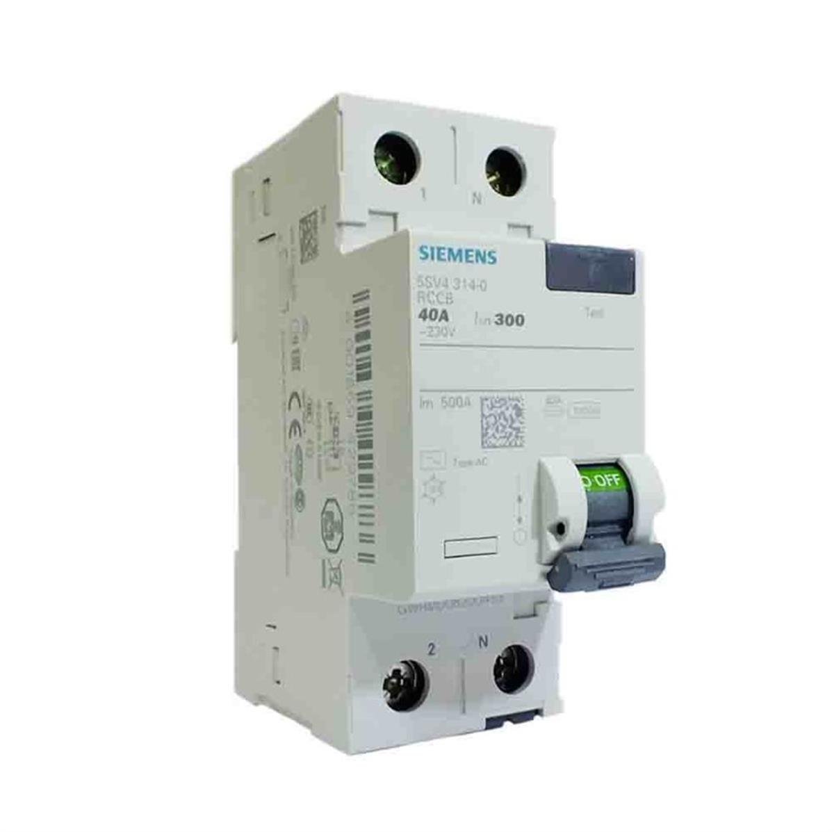 SIEMENS 2X40A 300MA MONOFAZE KAÇAK AKIM RÖLESİ 5SV5614-6