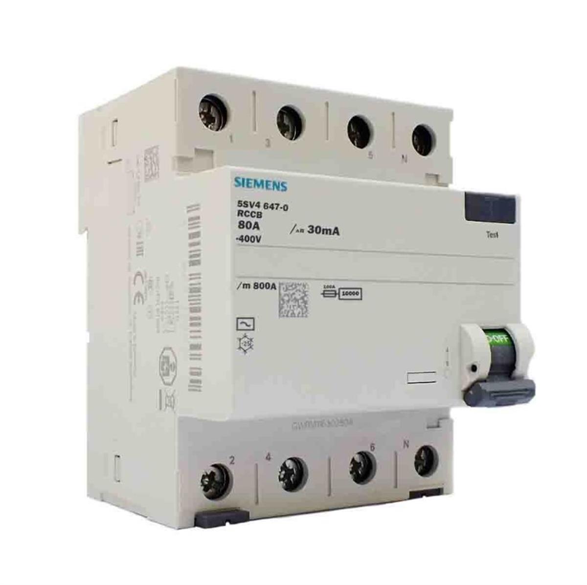 SIEMENS 4X80A 30MA TRİFAZE KAÇAK AKIM RÖLESİ 5SV4347-0