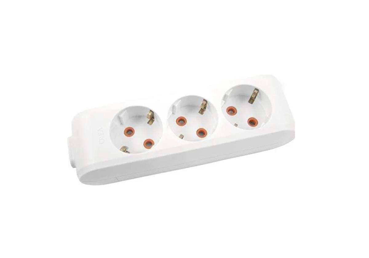 VİKO 90113300 MULTİ-LET 3LÜ PRİZ ÇOCUK KORUMALI TOPRAKLI KLEMENSLİ BEYAZ GRUP PRİZ