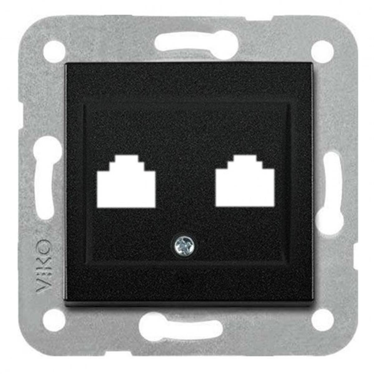 VİKO 92605532 NOVELLA/TRENDA SİYAH DATA/NÜMERİS TELEFON PRİZİ KAPAK (MEKANİZMA HARİÇ)