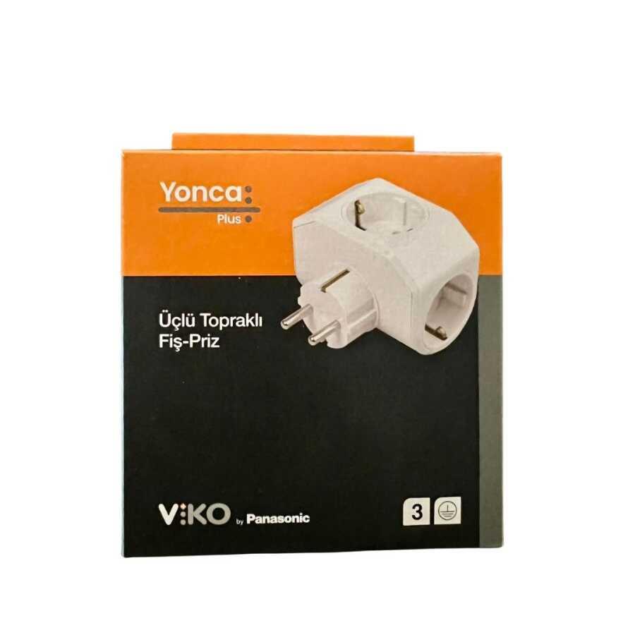 Viko Yonca Plus Beyaz Üçlü Topraklı Priz 90303003