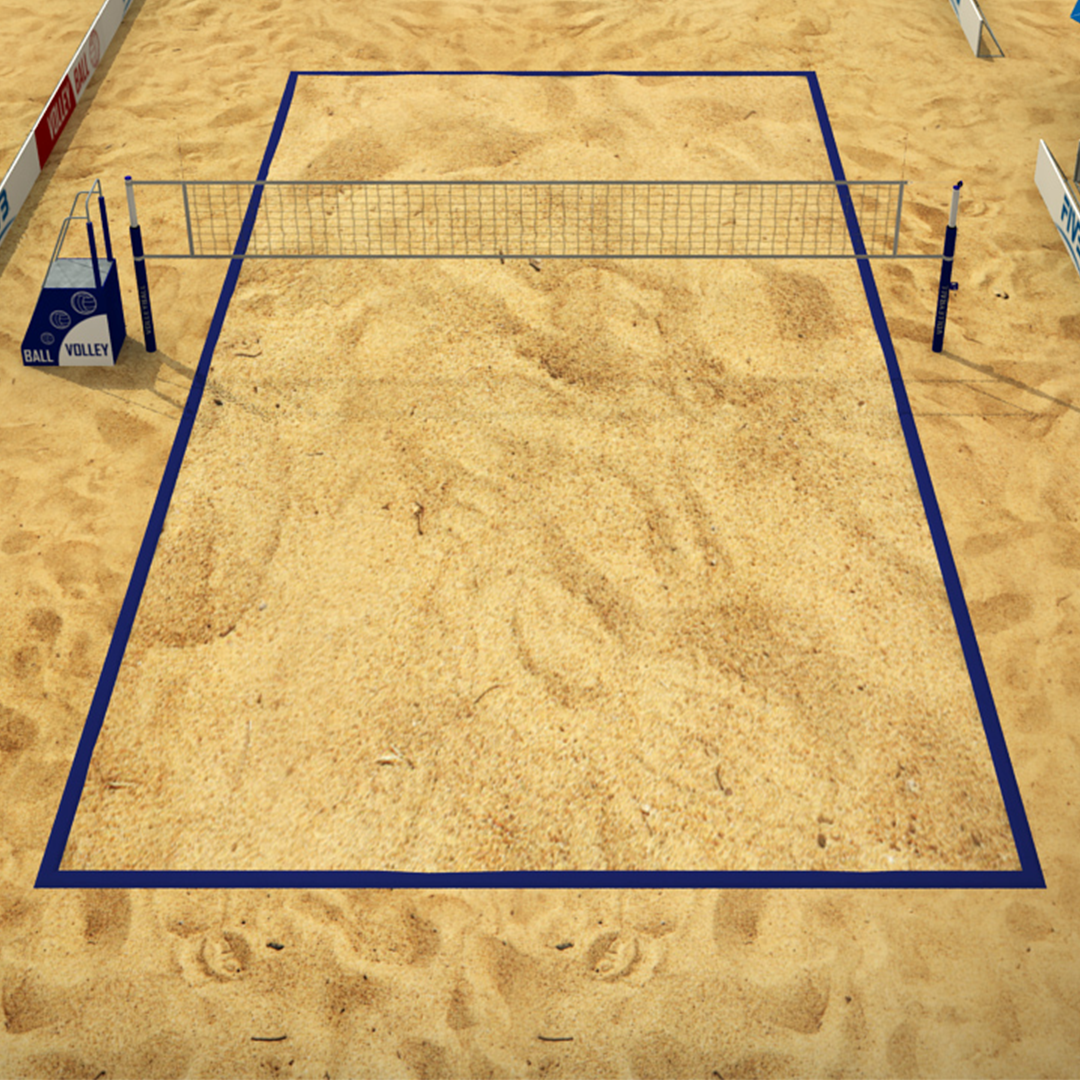 Plaj Voleybol Saha Çizgisi Şerit Mavi
