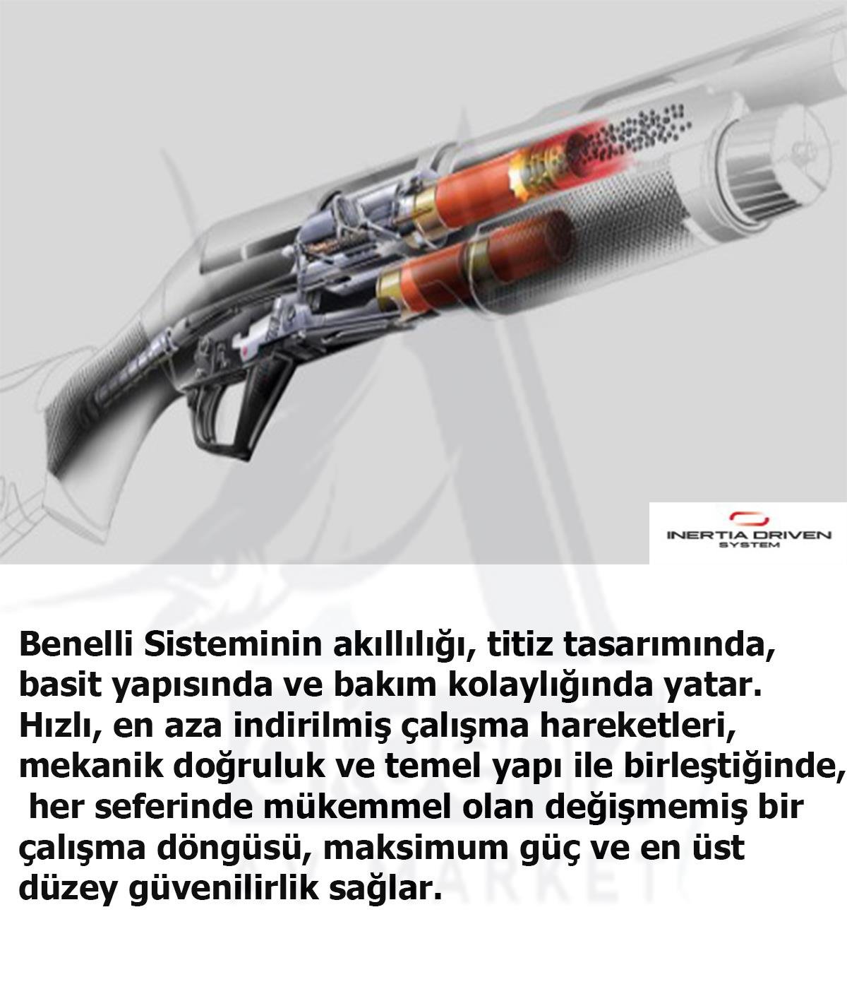 Benelli Raffaello Deluxe A.I. 12 cal. 66 cm Y.Oto Yivsiz Av TüfeğiBENELLİ