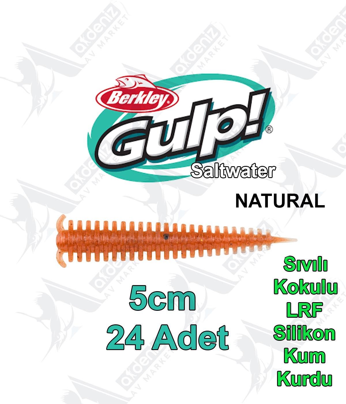 Berkley Gulp Saltwater Sandworm LRF Silikon Kurt 5cm 24'lü Paket #NaturalBERKLEY