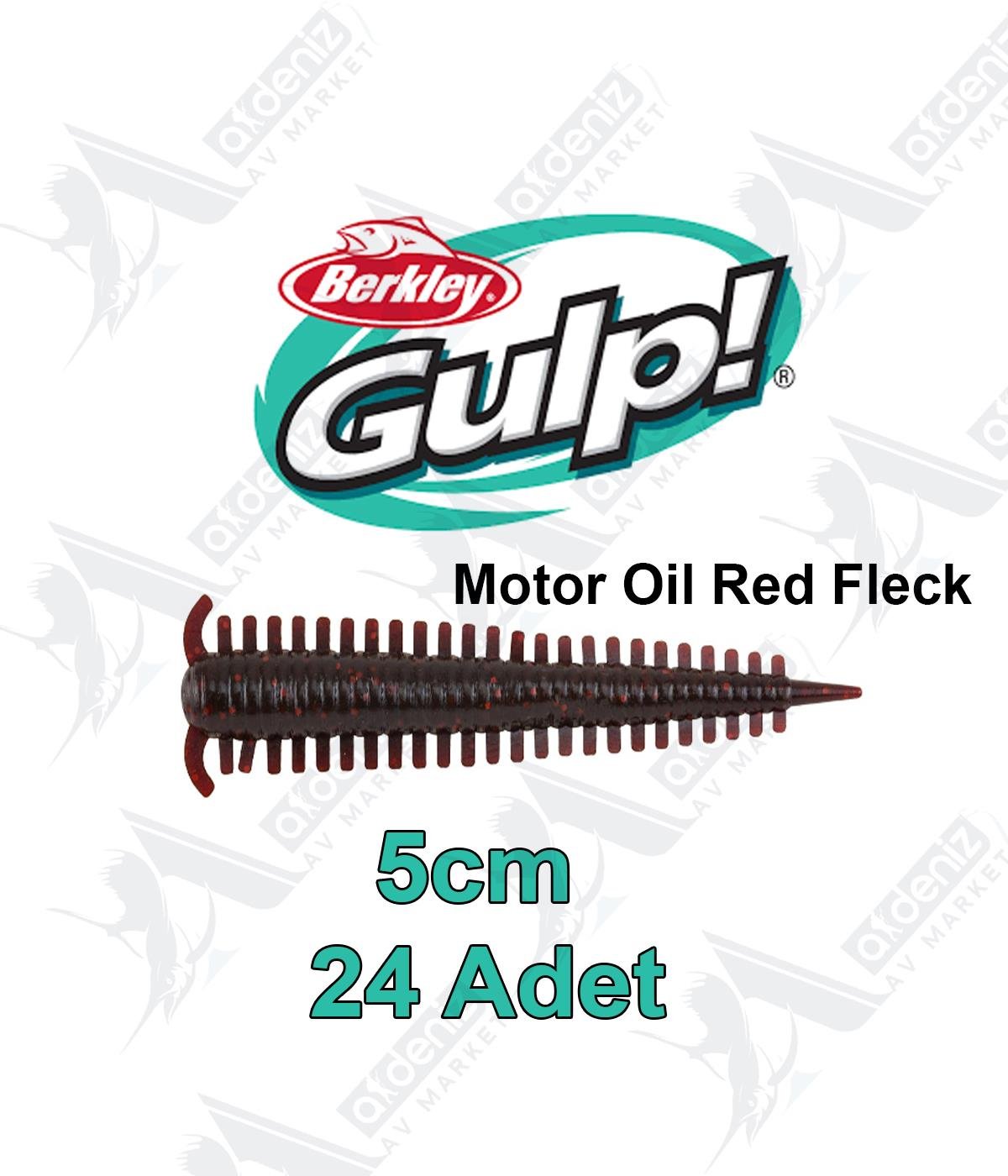 Berkley Gulp Saltwater Sandworm LRF Silikon Kurt 5cm 24'lü Paket #Motor Oil Red FleckBERKLEY