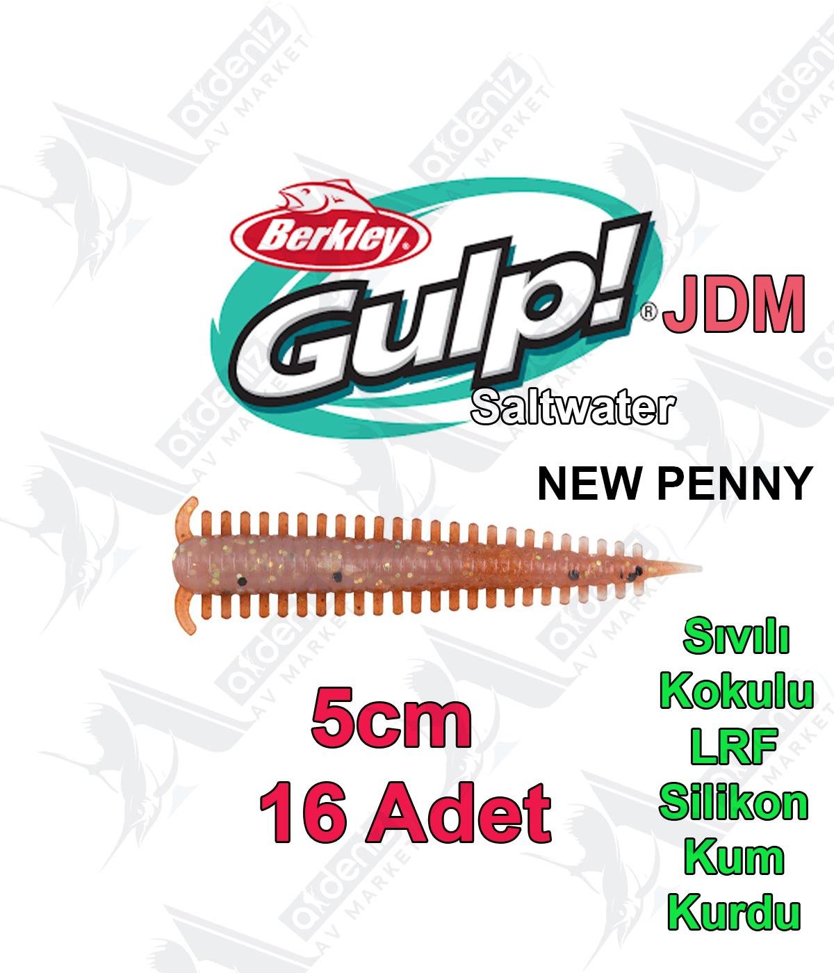 Berkley Gulp Saltwater Sandworm LRF Silikon Kurt 5cm 16'lı Paket #New PennyBERKLEY