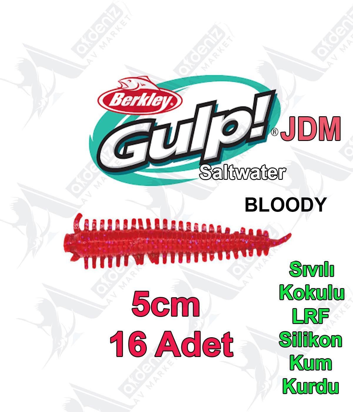 Berkley Gulp Saltwater Sandworm LRF Silikon Kurt 5cm 16'lı Paket #BloodyBERKLEY