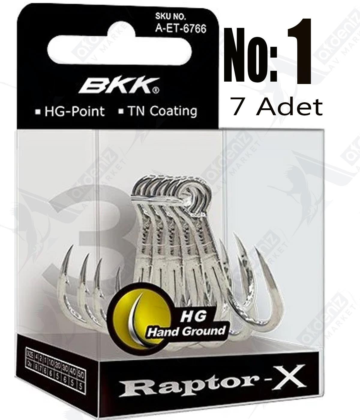 BKK Raptor-X Üçlü Olta İğnesi 7'li Paket No:1BKK