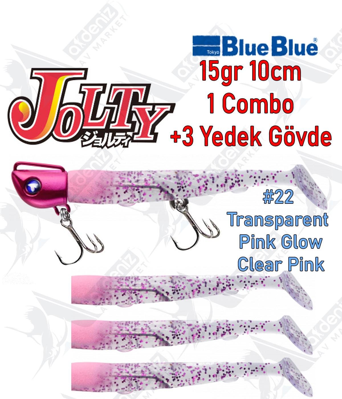 BlueBlue Jolty 15gr 10cm (1 Combo +3 Body) Silikon Yem Color:22BLUEBLUE
