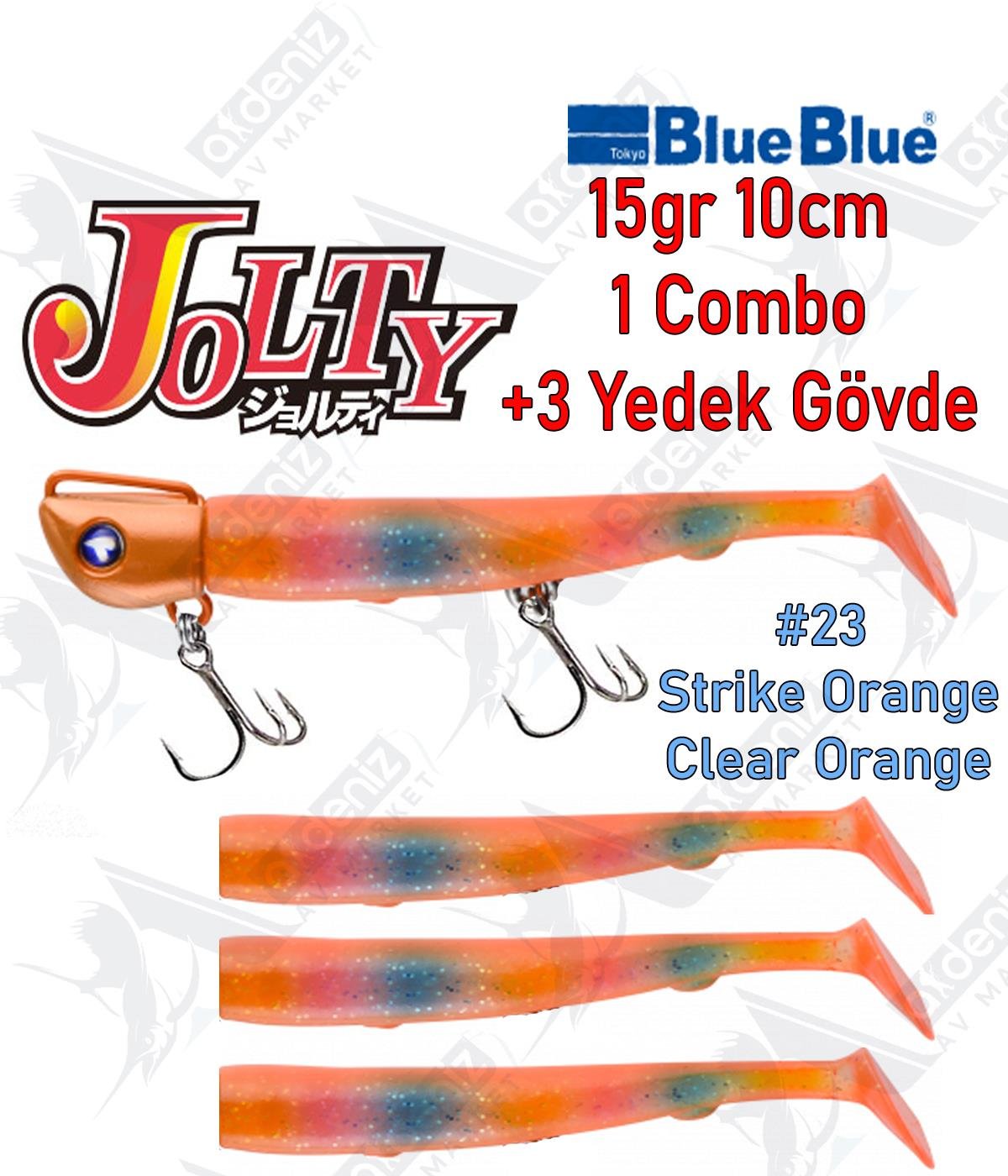 BlueBlue Jolty 15gr 10cm (1 Combo +3 Body) Silikon Yem Color:23BLUEBLUE