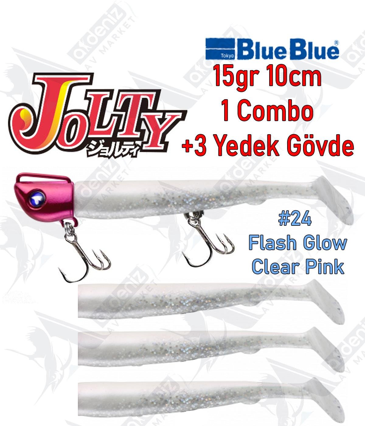 BlueBlue Jolty 15gr 10cm (1 Combo +3 Body) Silikon Yem Color:24BLUEBLUE