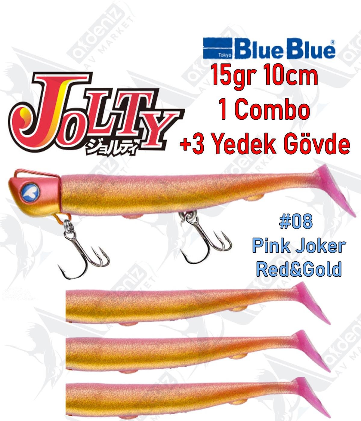 BlueBlue Jolty 15gr 10cm (1 Combo +3 Body) Silikon Yem Color:08BLUEBLUE