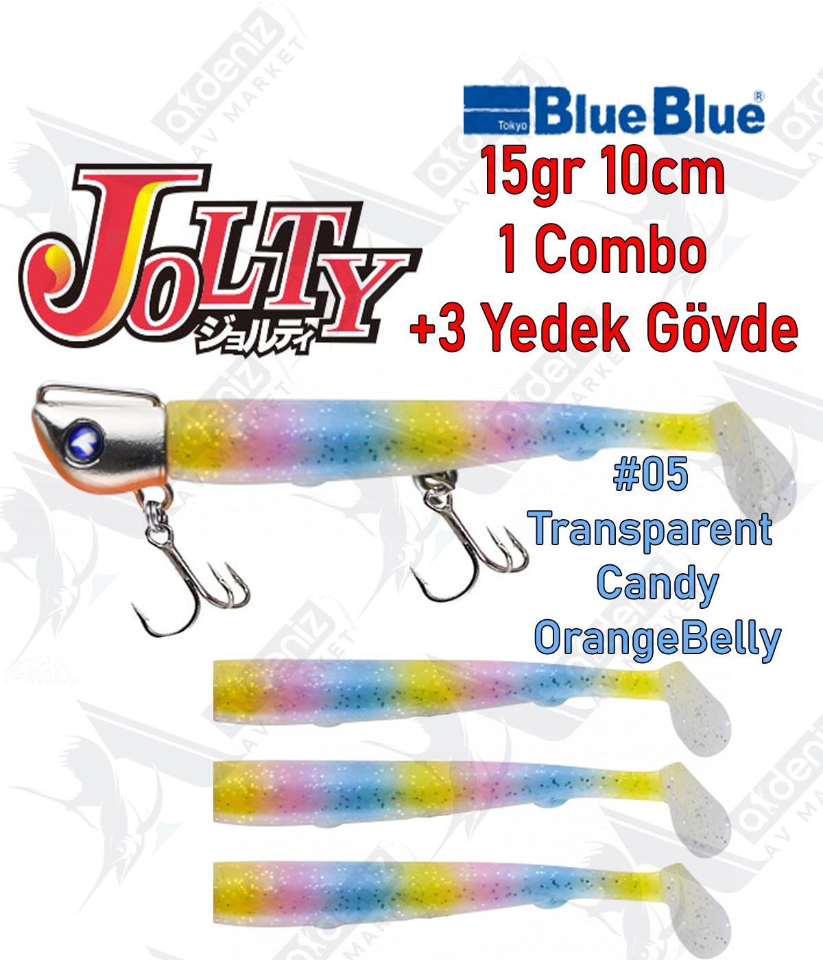 BlueBlue Jolty 15gr 10cm (1 Combo +3 Body) Silikon Yem Color:05BLUEBLUE