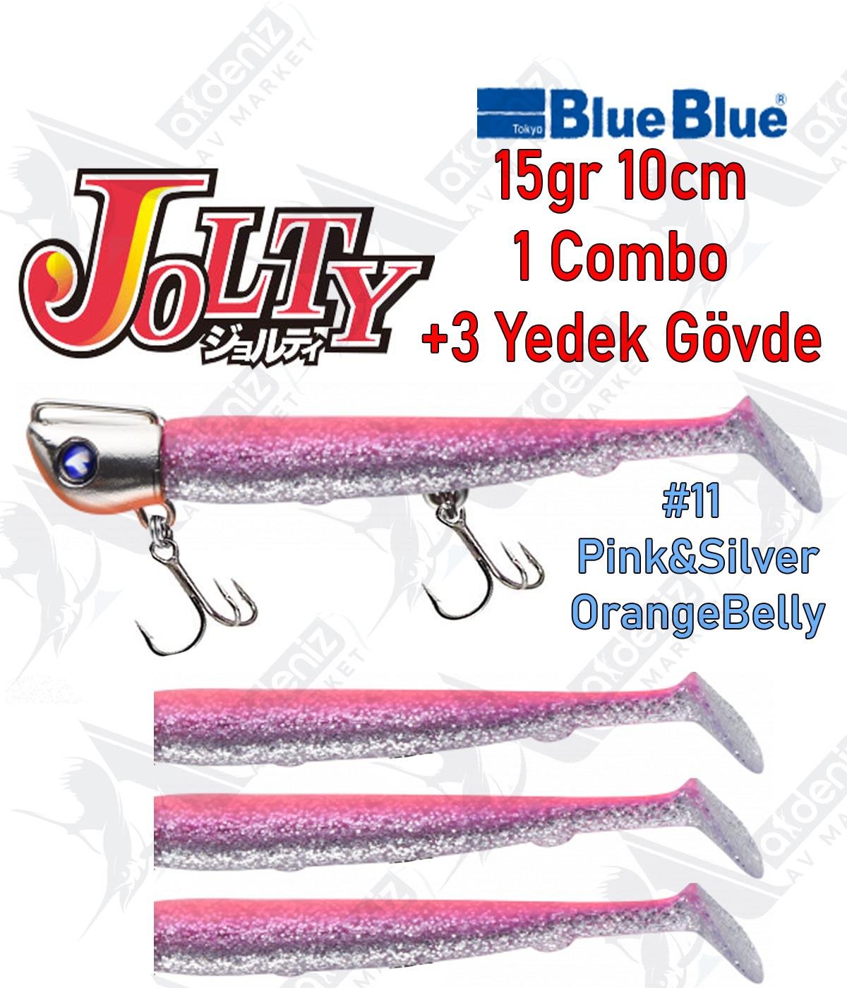 BlueBlue Jolty 15gr 10cm (1 Combo +3 Body) Silikon Yem Color:11BLUEBLUE