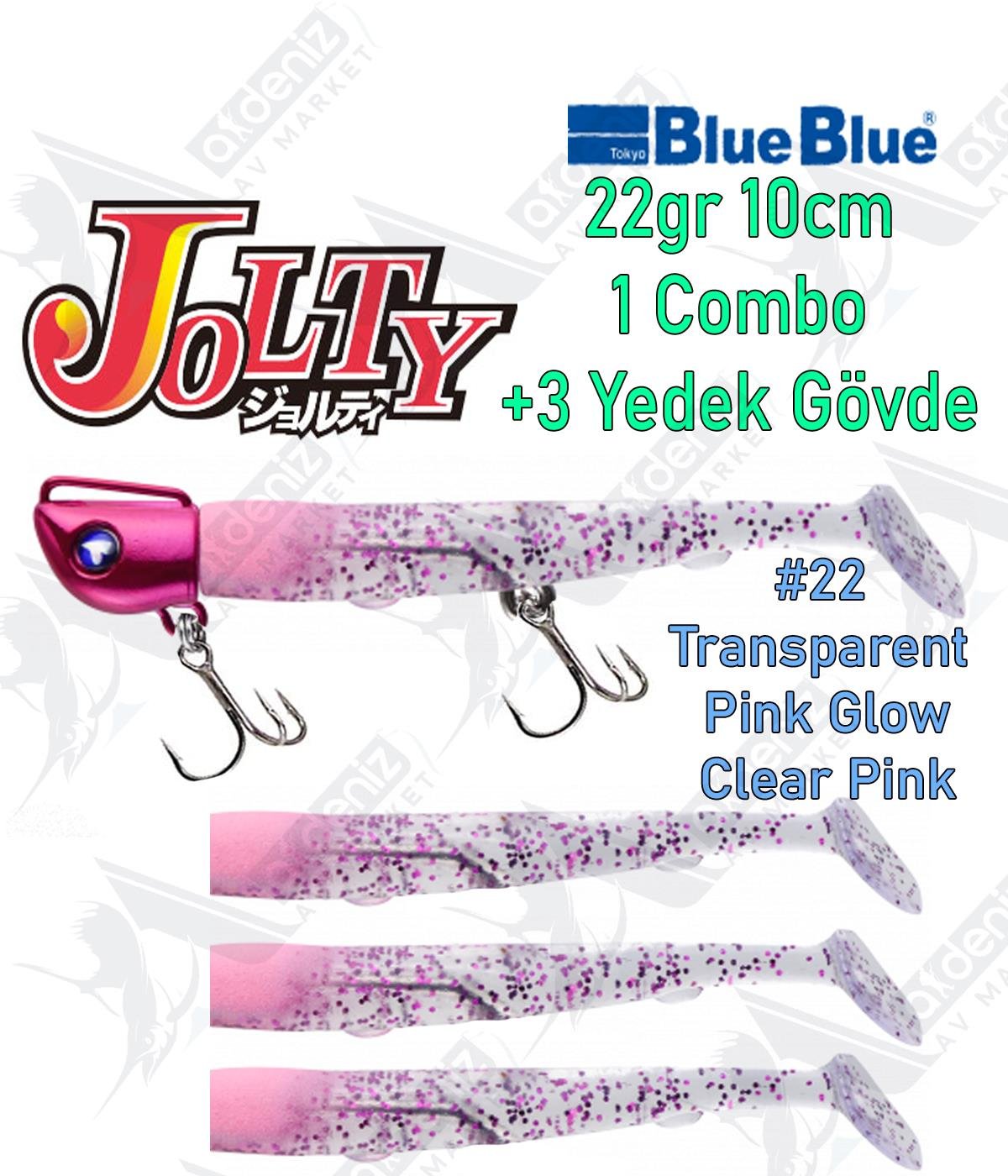 BlueBlue Jolty 22gr 10cm (1 Combo +3 Body) Silikon Yem Color:22BLUEBLUE