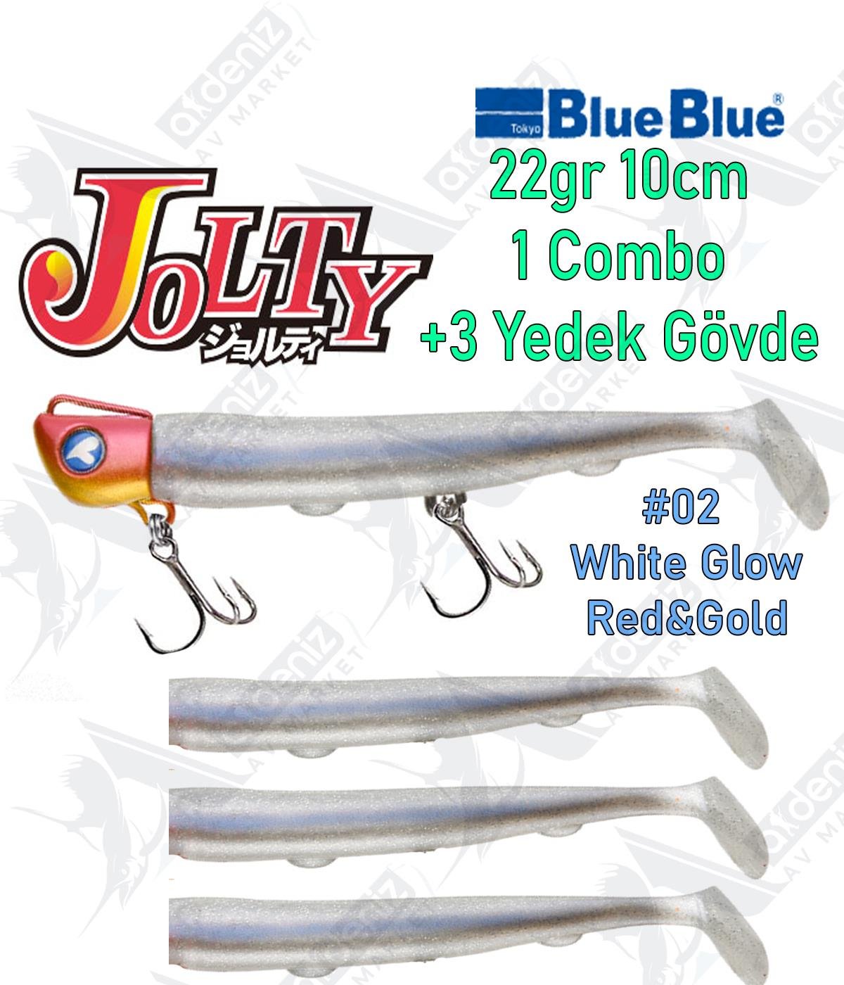 BlueBlue Jolty 22gr 10cm (1 Combo +3 Body) Silikon Yem Color:02BLUEBLUE