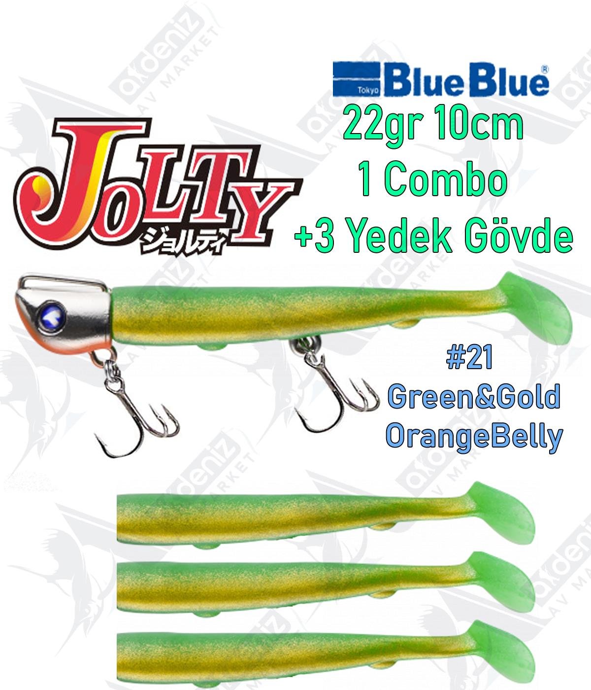BlueBlue Jolty 22gr 10cm (1 Combo +3 Body) Silikon Yem Color:21BLUEBLUE