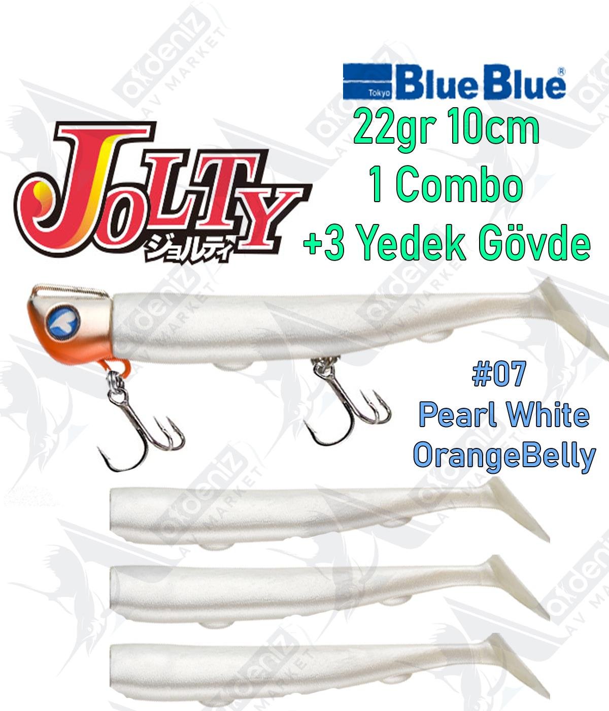 BlueBlue Jolty 22gr 10cm (1 Combo +3 Body) Silikon Yem Color:07BLUEBLUE