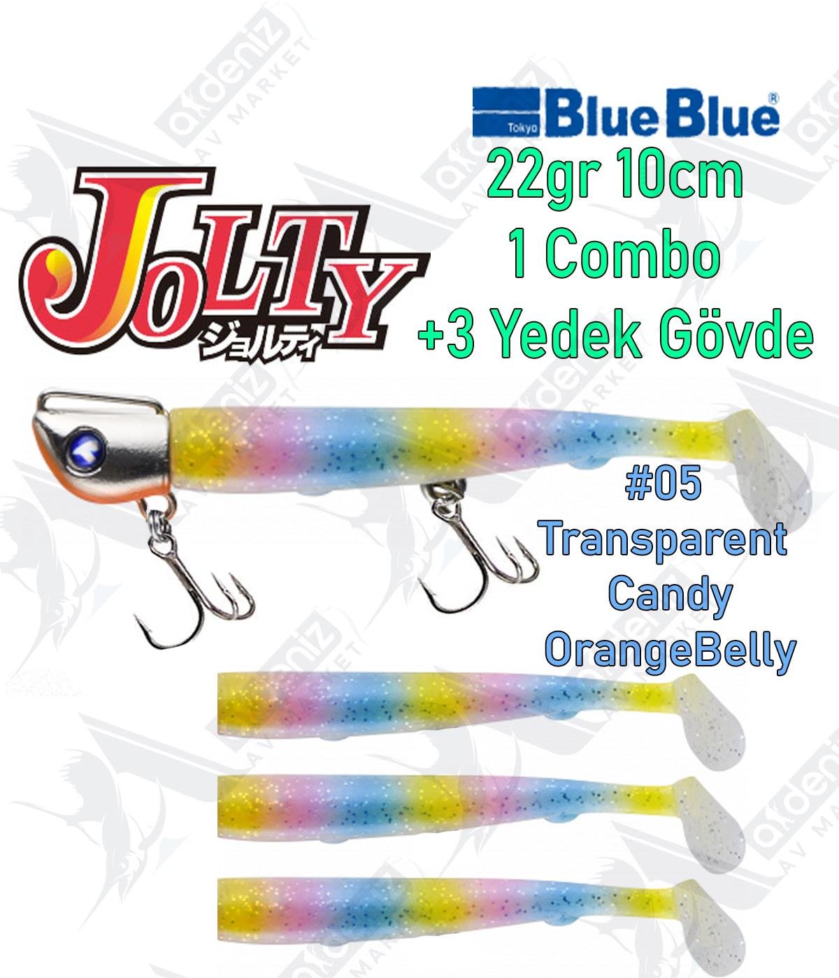 BlueBlue Jolty 22gr 10cm (1 Combo +3 Body) Silikon Yem Color:05BLUEBLUE