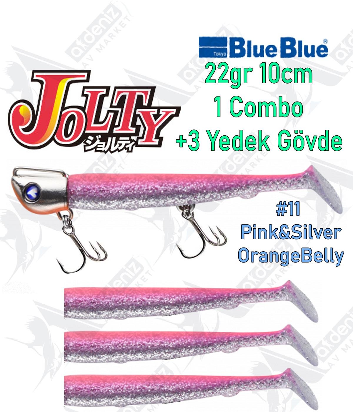 BlueBlue Jolty 22gr 10cm (1 Combo +3 Body) Silikon Yem Color:11BLUEBLUE