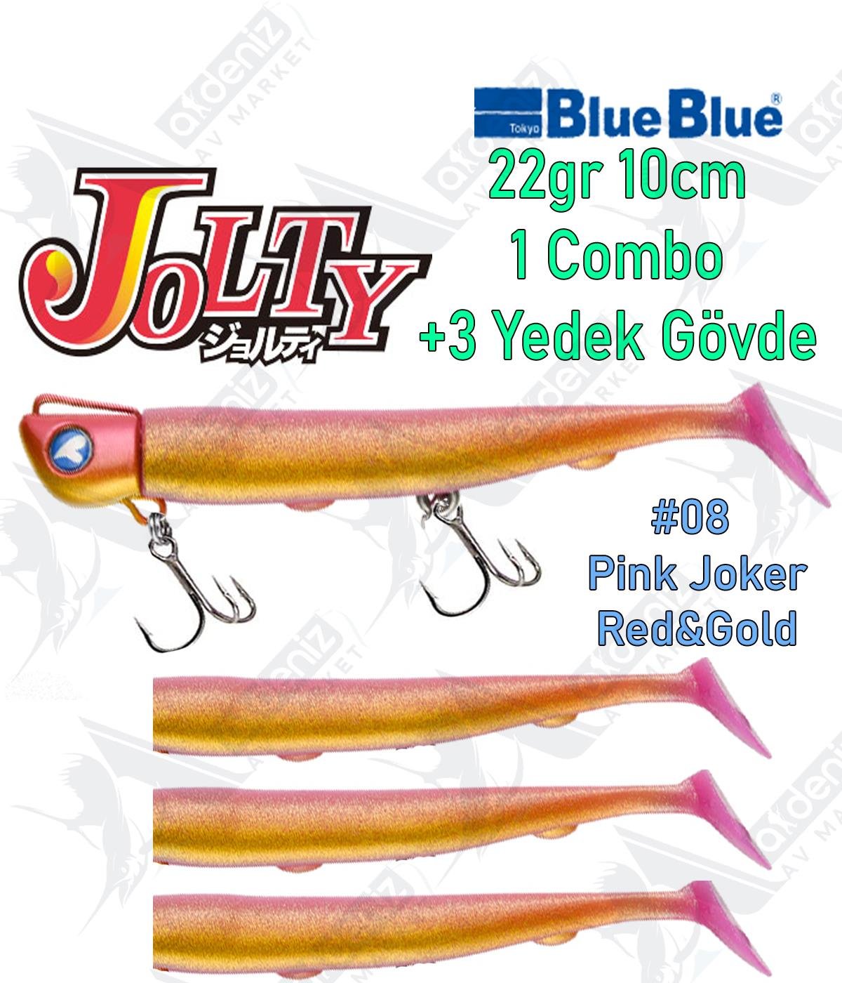 BlueBlue Jolty 22gr 10cm (1 Combo +3 Body) Silikon Yem Color:08BLUEBLUE