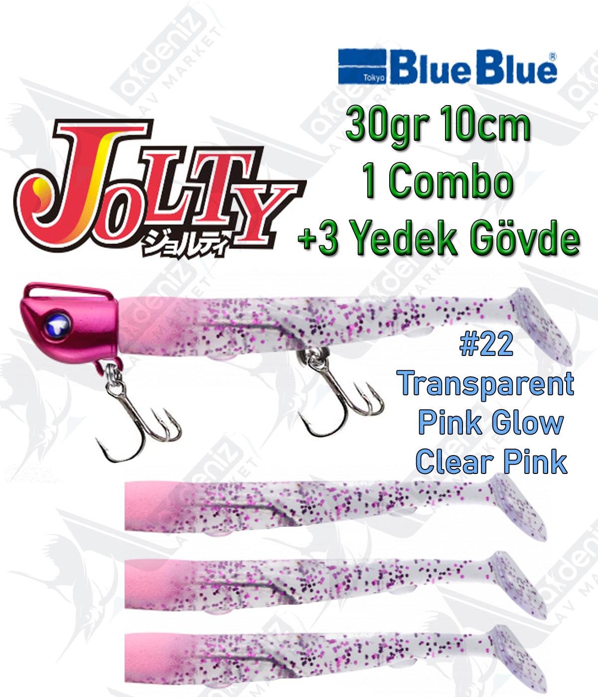 BlueBlue Jolty 30gr 10cm (1 Combo +3 Body) Silikon Yem Color:22BLUEBLUE