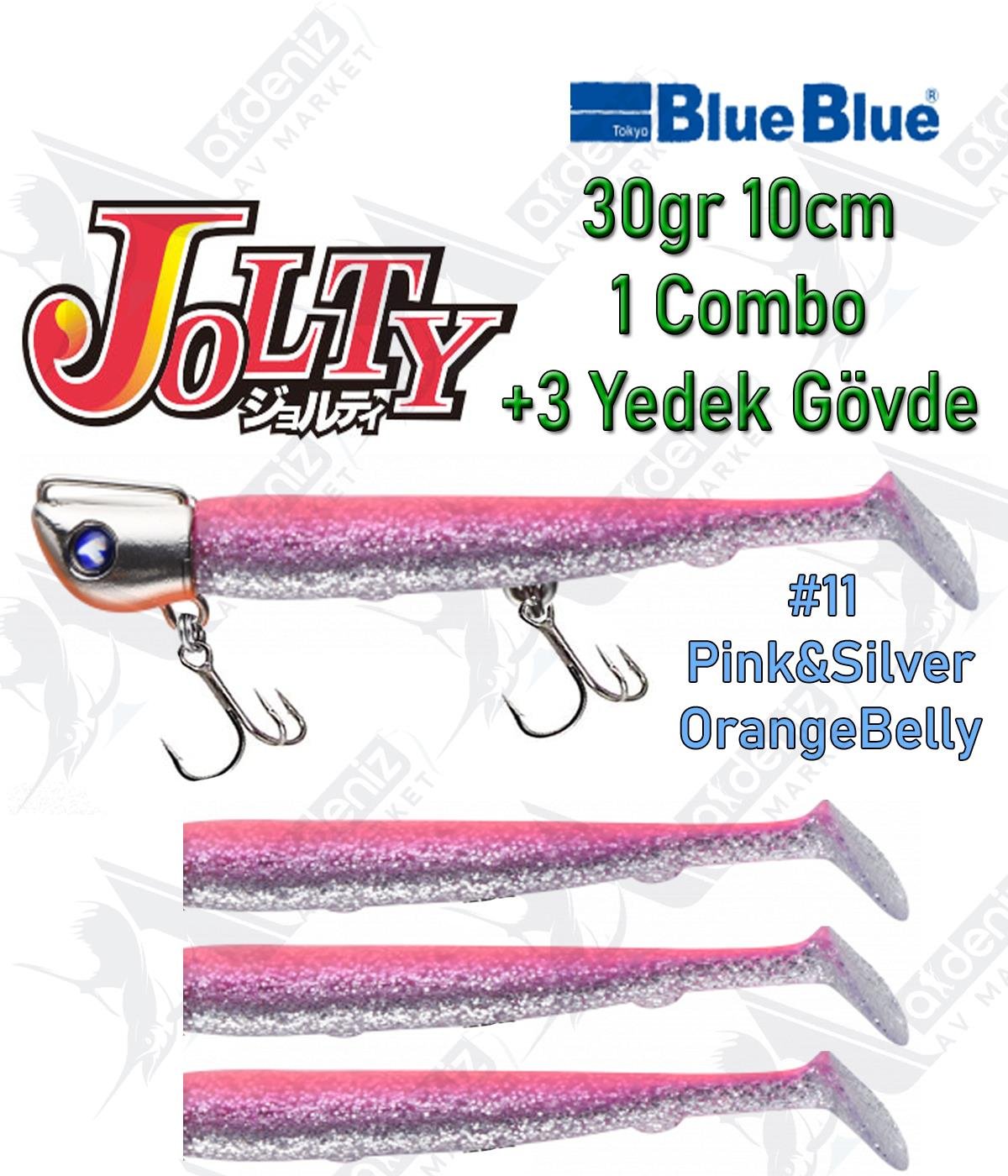 BlueBlue Jolty 30gr 10cm (1 Combo +3 Body) Silikon Yem Color:11BLUEBLUE