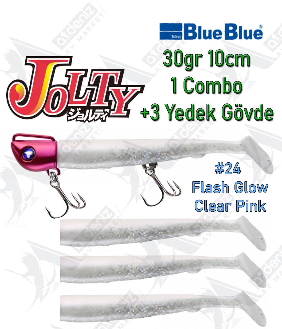 BlueBlue Jolty 30gr 10cm (1 Combo +3 Body) Silikon Yem Color:24BLUEBLUE