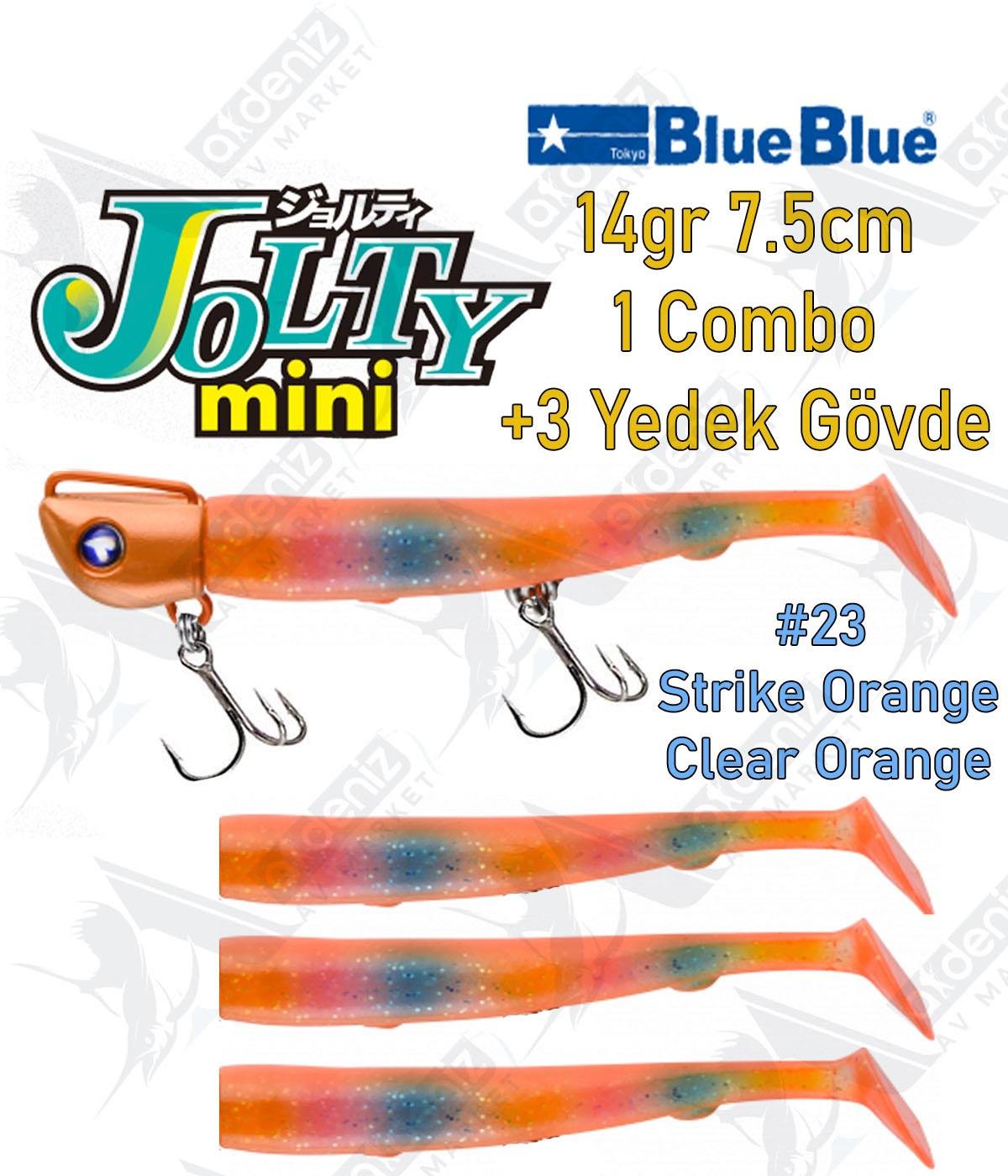 BlueBlue Jolty Mini 14gr 7,6cm (1 Combo +3 Body) Silikon Yem Color:23BLUEBLUE
