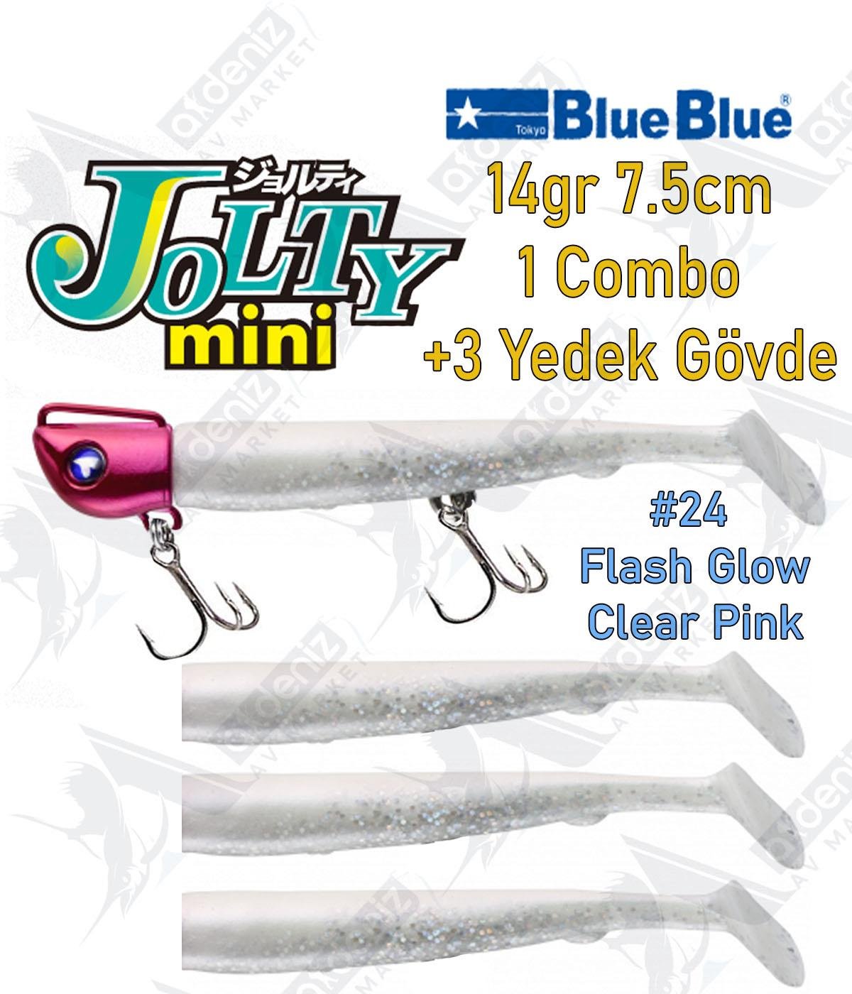 BlueBlue Jolty Mini 14gr 7,6cm (1 Combo +3 Body) Silikon Yem Color:24BLUEBLUE