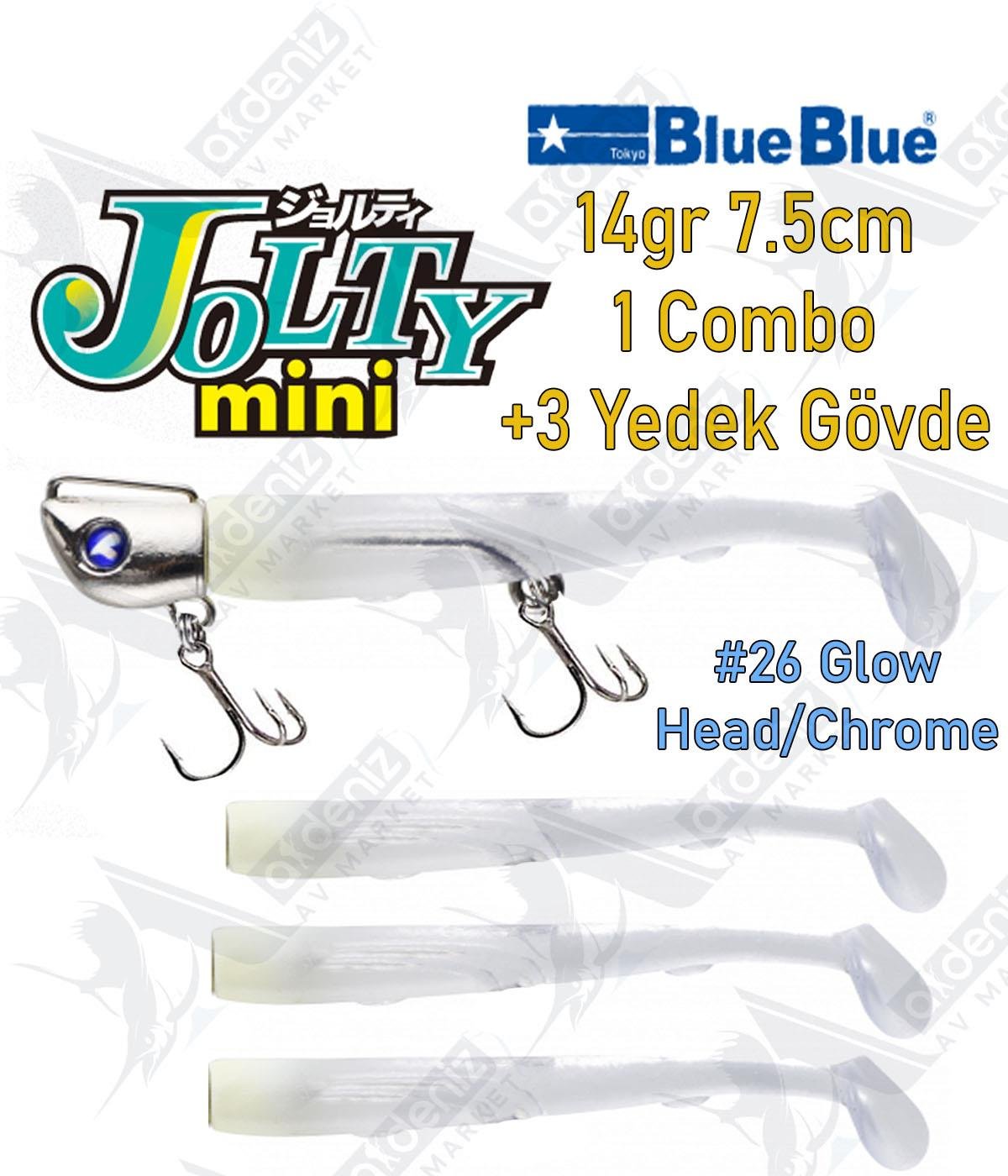 BlueBlue Jolty Mini 14gr 7,6cm (1 Combo +3 Body) Silikon Yem Color:26BLUEBLUE