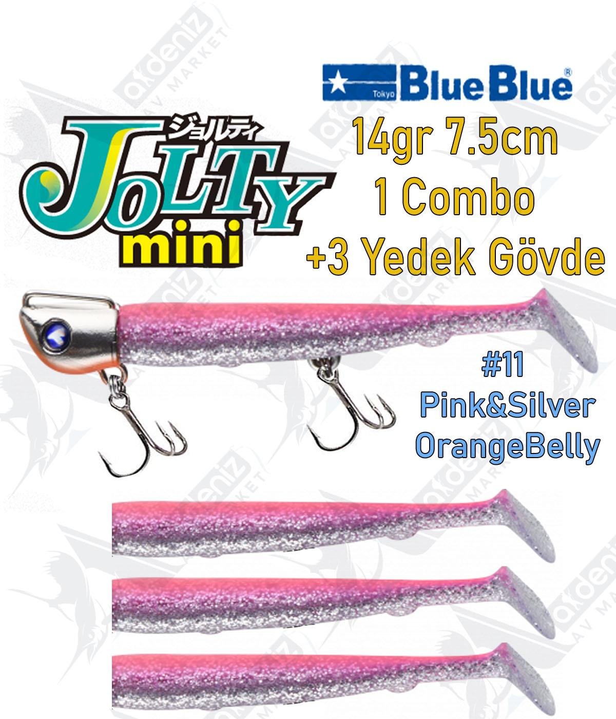 BlueBlue Jolty Mini 14gr 7,6cm (1 Combo +3 Body) Silikon Yem Color:11BLUEBLUE