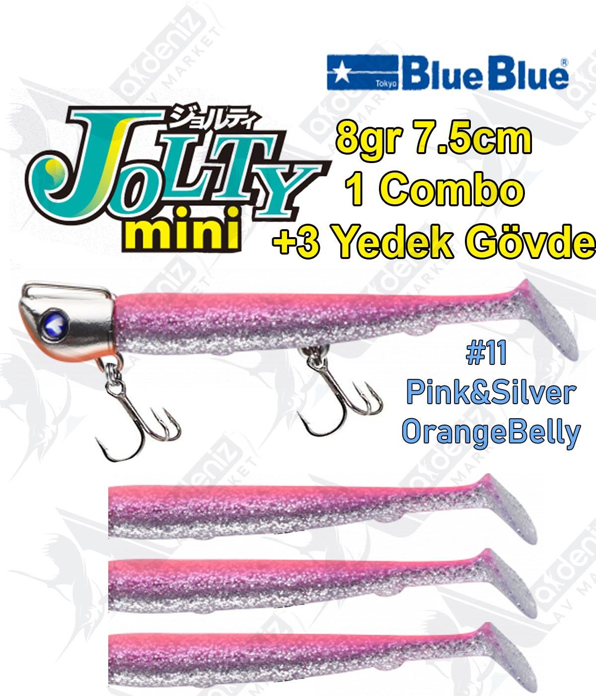 BlueBlue Jolty Mini 8gr 7,6cm (1 Combo +3 Body) Silikon Yem Color:11BLUEBLUE