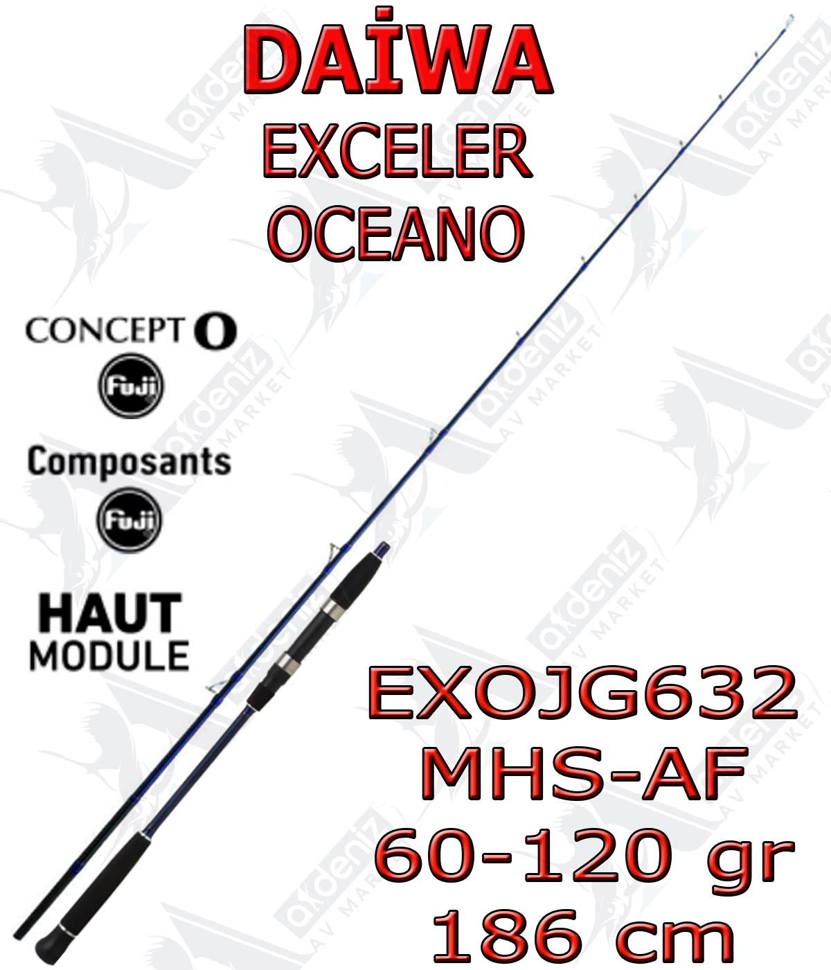 Daiwa Exceler Oceano 1.86 Mt 60-120Gr Jig&Canlı Yem Kamışı (2 Parça) EXOJG632MHSAFDAİWA
