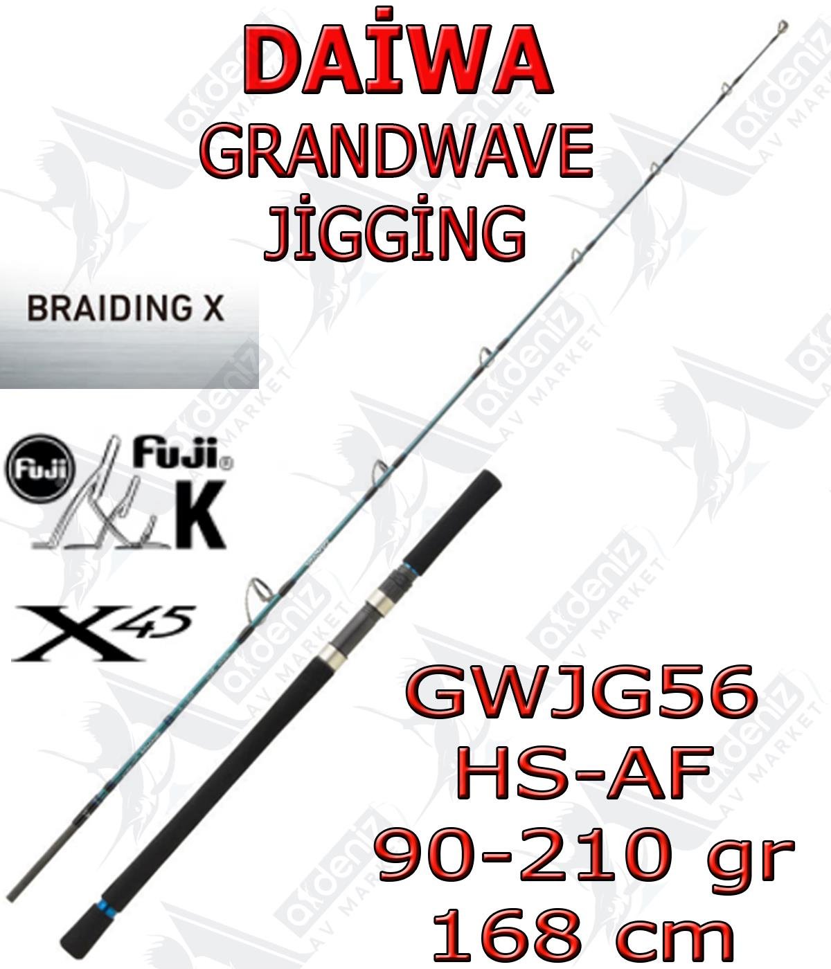 Daiwa Grandwave 1.68m 90-210 gr Jigging Kamışı (2 Parça) GWJG56HSAFDAİWA