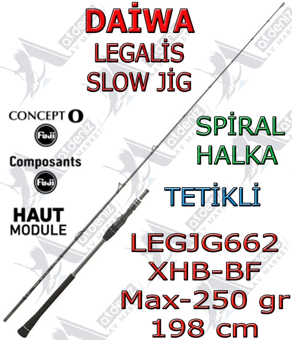 Daiwa Legalis O BF JG 1.98 Mt Max-250Gr Slow Jig Kamışı (2 Parça-Tetikli) LEGJG662XHBBFDAİWA