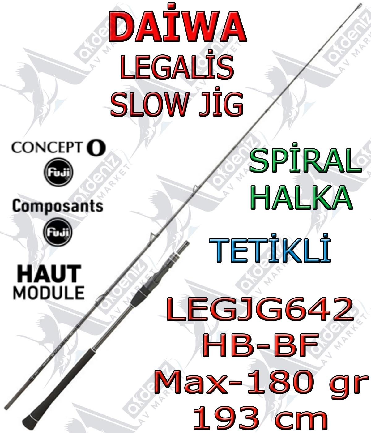 Daiwa Legalis O BF JG 1.93 Mt Max-180Gr Slow Jig Kamışı (2 Parça-Tetikli) LEGJG642HBBFDAİWA