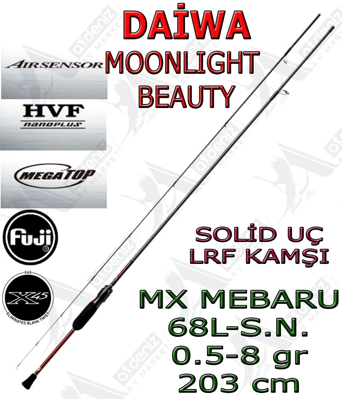 Daiwa Moonlight Beauty MX Mebaru 203 Cm 0.5-8 Gr 2 Parça LRF Kamışı (Solid Uç)DAİWA
