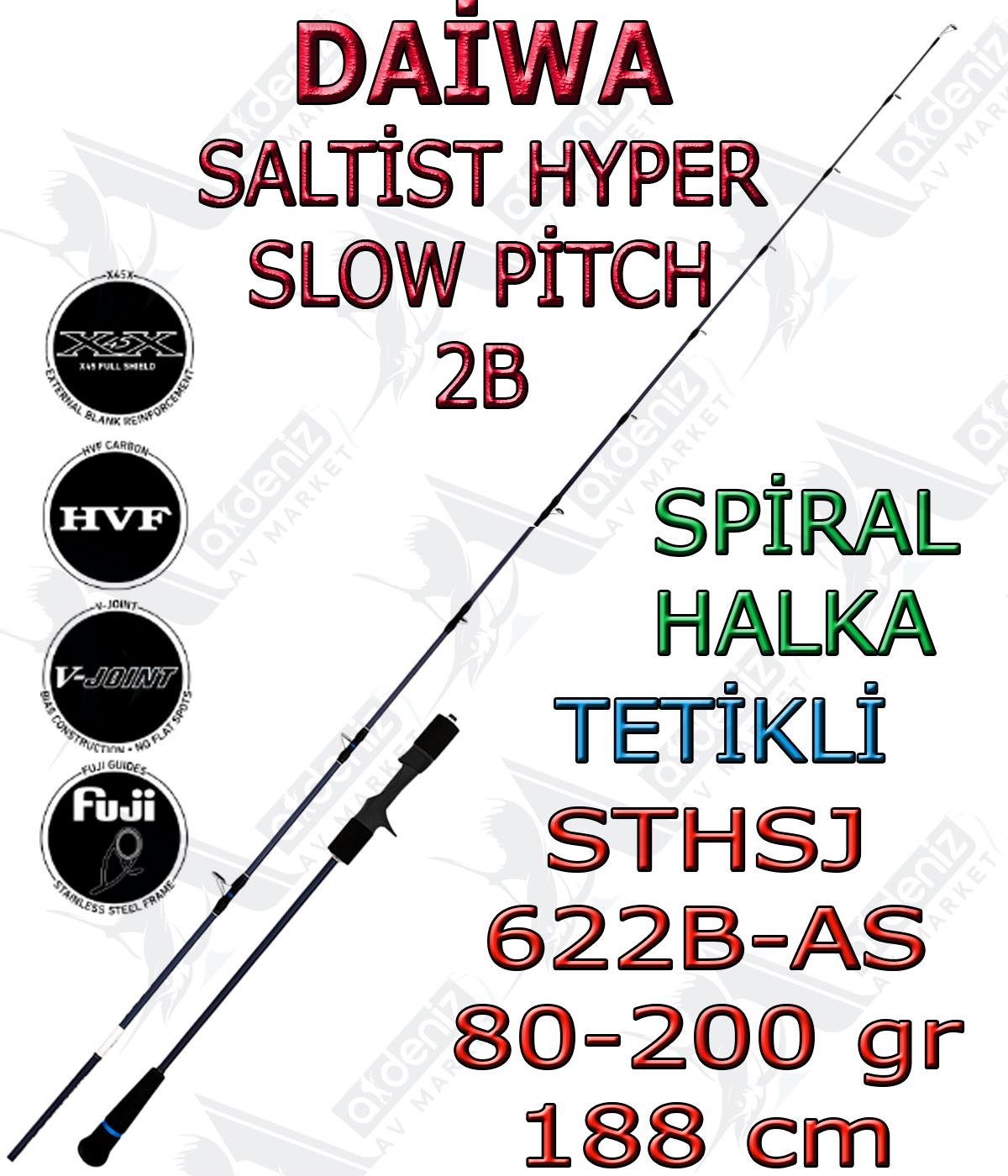 Daiwa Saltist Hyper 188 Cm 80-200Gr Slow Pitch Jigging Kamış (Tetikli-Spiral Halka-2P) STHSJ622BASDAİWA