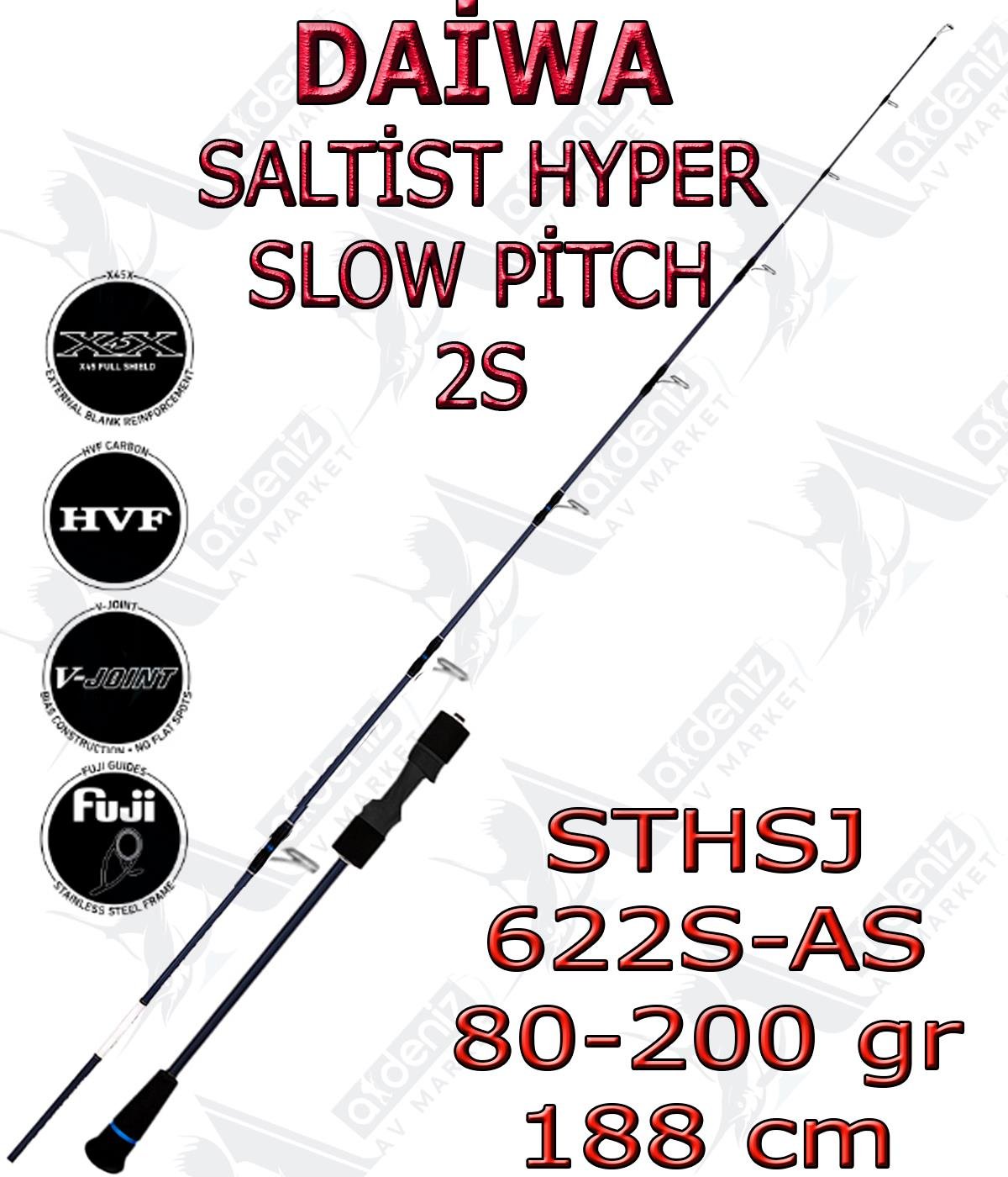 Daiwa Saltist Hyper Slow Pitch Jigging 188 Cm 80-200Gr Jig Kamışı (2P) STHSJ622SASDAİWA