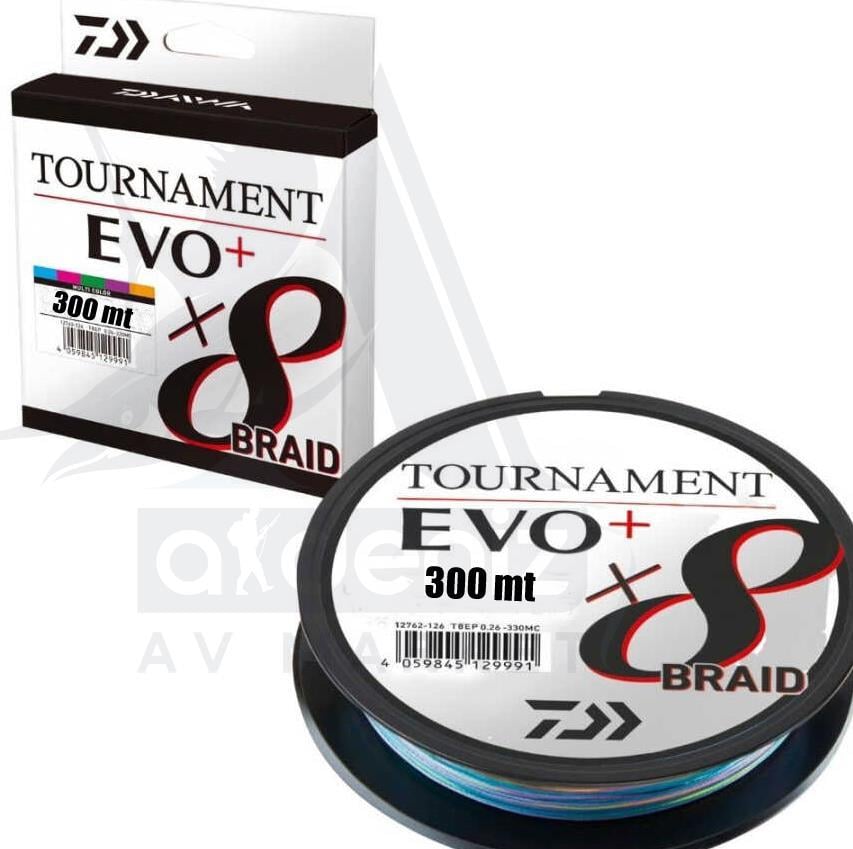 DAİWA Tournament EVO+ 8x (örgü) 0,16mm Pe#1.5 300 Multicolor İp MisinaDAİWA