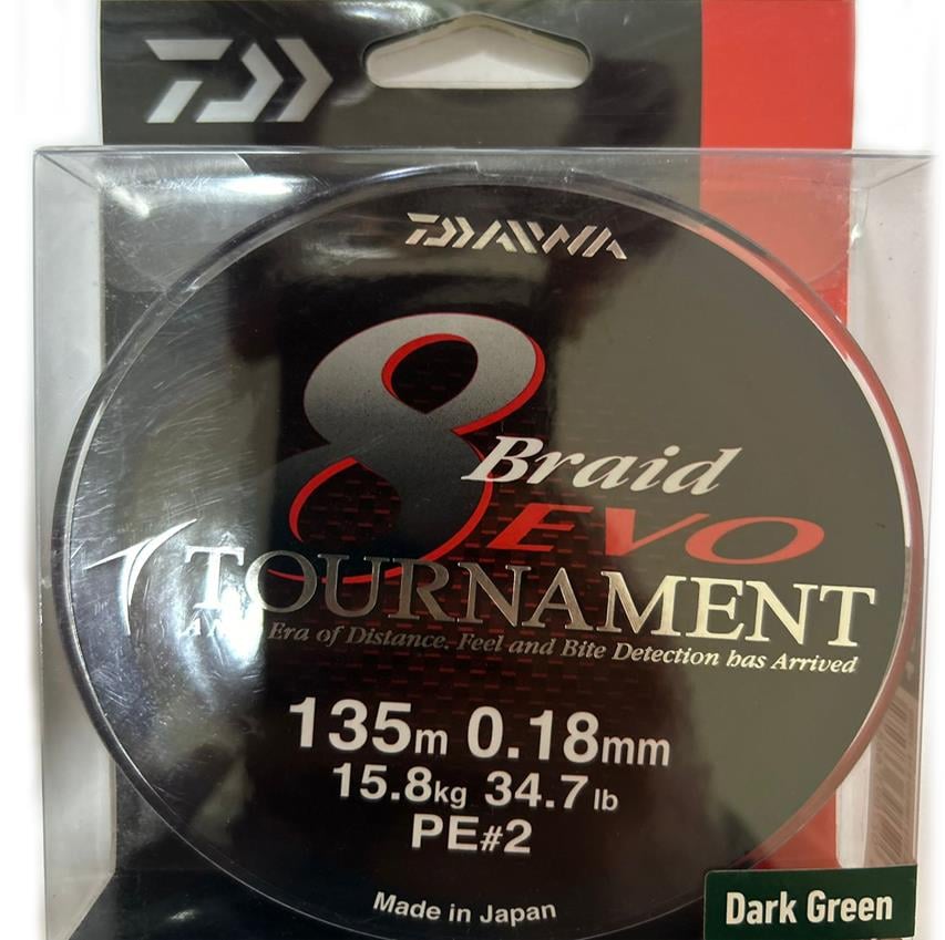 DAİWA Tournament Evo DG 8x (örgü) 0,18mm Pe#2 135m Dark Green İp MisinaDAİWA