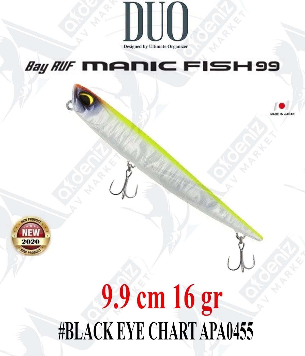 Duo Bay Ruf Manic Fish 99 mm 16gr (Sinking) #APA0455 BLACK EYE CHARTDUO