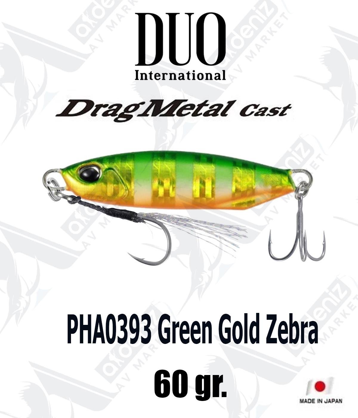Duo Drag Metal Cast Jig 60 gr #PHA0393 Green Gold ZebraDUO