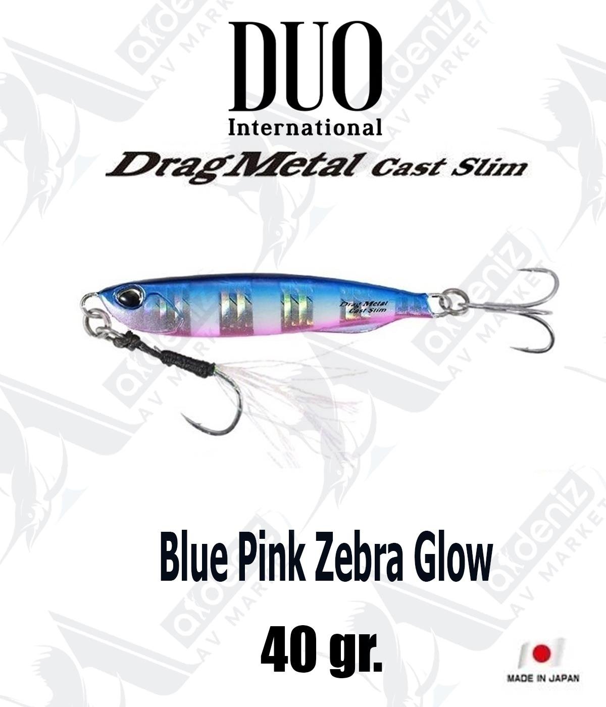 Duo Drag Metal Cast Slim Jig 40 gr #PHA0040 Blue Pink Zebra GlowDUO