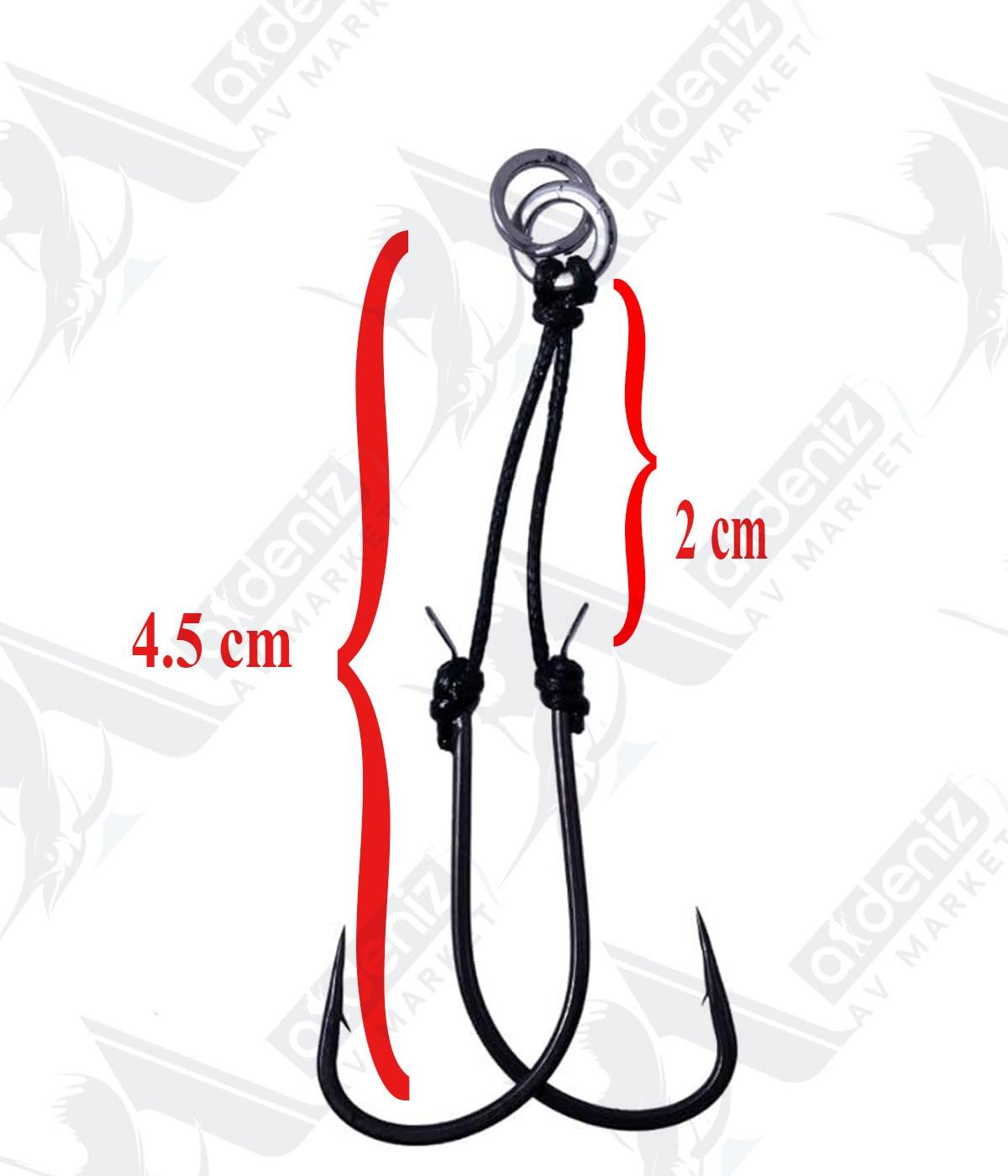 Duo Metal Assist Hook Hayagake Long Double Jig Assist İğne 2 (Adet) DM-HWF #16DUO